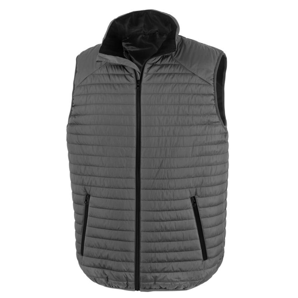 Result Unisex Adult Thermoquilt Vest / Gray/Black